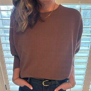 Rhone DreamKnit Oversized Pullover Top | Brown | Size M | Excellent